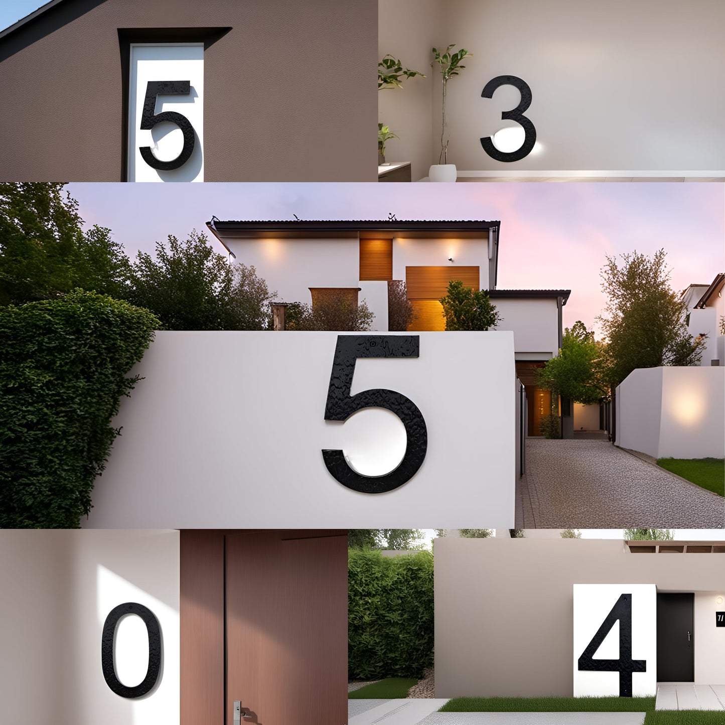 TripDock 12 Inch High House Numbers for Outside - Anti-Fading & Weather Resistant - Black Acrylic Building Home Address Numbers - Flush or Floating Mount/Number 8