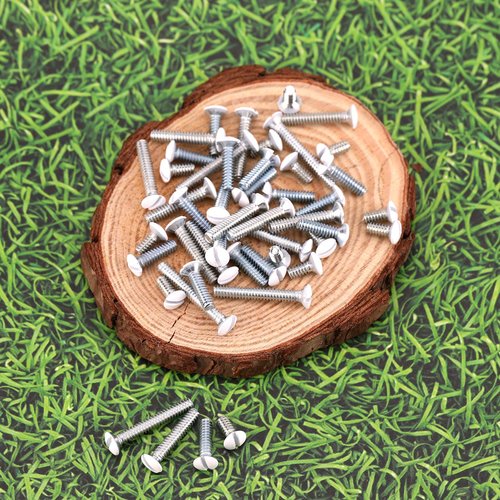 TOYMIS 100Pcs 4 Sizes 6-32 Thread Black Wall Plate Screws Outlet Cover Screws Switch Cover Screws Replacement Wall Plate Screws Electrical Screws (White)