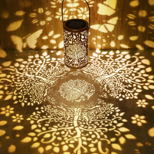 Fabuday Tree of Life Outdoor Solar Lantern Waterproof - Hanging Solar Power Lights Led for Outside, Garden Decor for Patio, Porch, Balcony, Yard and Deck, Gardening Decorations Gifts for Women Mom