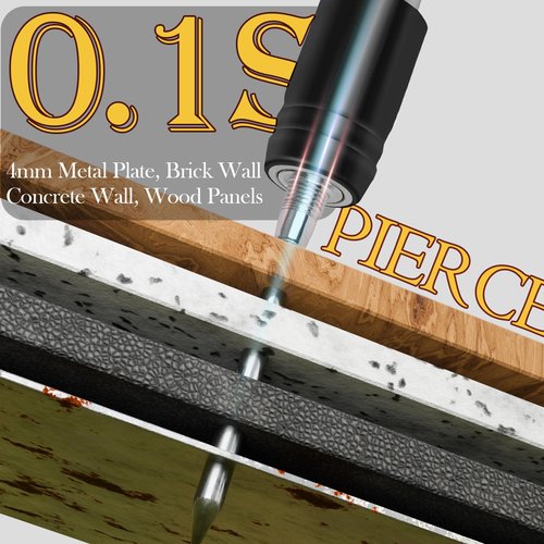 Concrete Nail Gun Kit with 200 Round Nails Professional Concrete Nailer, 5-Speed Mini Steel Nail Gun for Brick, Concrete Walls, Ceiling Anchors Portable Nail Gun for Woodworking, Concrete