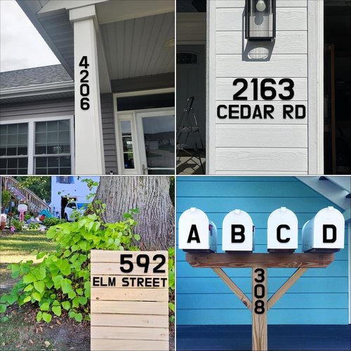 Dxiaojj 3 Inch Black Metal House Numbers and Letters A-Z & 0-9, Waterproof Rustproof Modern Address Numbers for Mailbox, Door, and Outdoor Home Office(1)