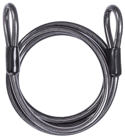 DELSWIN Security Steel Cable with Loops - 3/8 inch (10 mm) Thick (6' or 15') Heavy Duty Bike Lock Cable Vinyl Coated Braided Cables for U-Lock and Padlock