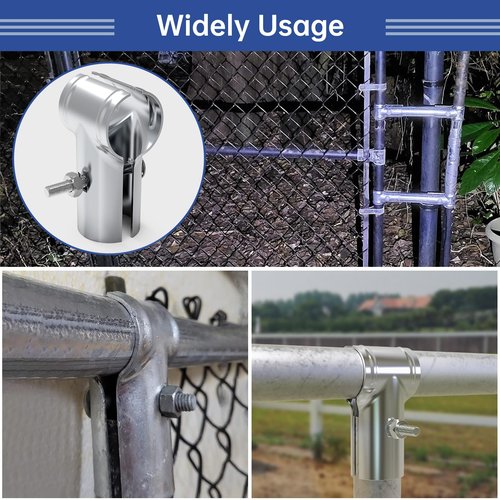 IRENPORU 6 Pcs End Rail Clamps 1-3/8", T Pipe Clamp for 1-3/8" OD Pipe Chain Link Fence End Rail T Clamp Panel T Clamps Chain Link Fence Parts