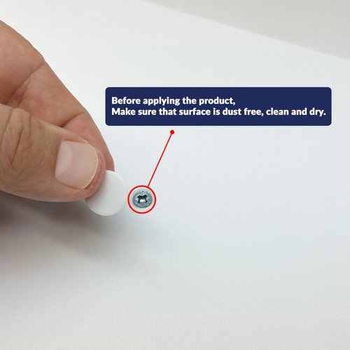 White Self-Adhesive Screw Hole Stickers - 50 pcs. 0.55 inch / 14 mm Peel Stick Dust Proof Tape, Water Resistance PVC Caps for Wood Cabinets, Furniture, Drawer, Wardrobe, Kitchen, Table