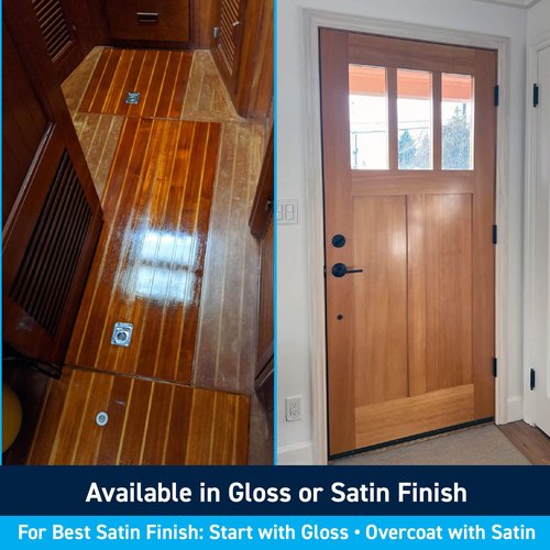 TotalBoat - 409314 Gleam Marine Spar Varnish, Gloss and Satin Polyurethane Finish for Wood, Boats and Outdoor Furniture (Clear Gloss Quart)