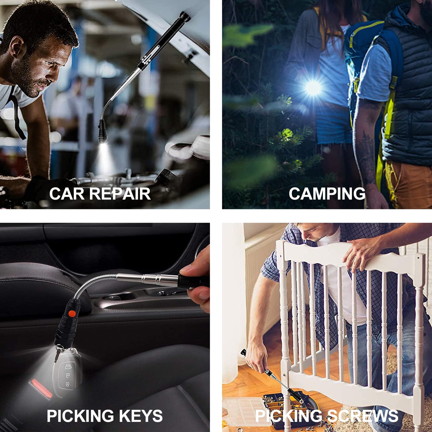 Gifts for Men Grandpa Papa - Magnetic Pickup Tool with LED Lights - Birthday Gifts for Men, Stocking Stuffers for Men, Son, Daughter - 40th 50th 60th 70th Birthday Gifts, Mens Stocking Stuffers