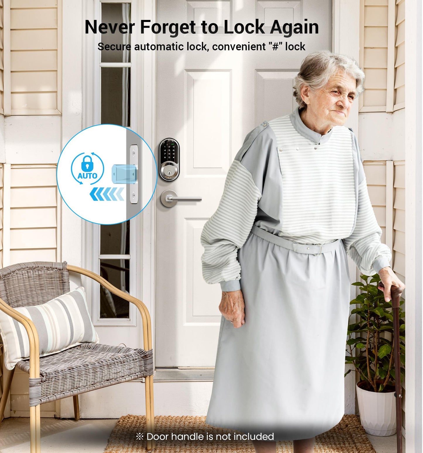 Veise RZ06 Smart Lock for Front Door with App Control, Keyless Entry, Electronic Digital Deadbolt with Touchscreen Keypad Set, Smart Deadbolt, Auto Lock, Easy Installation, Satin Nickel