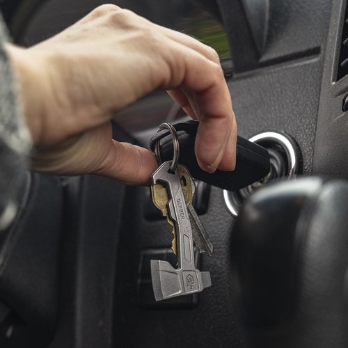 Gerber Gear Hatchet Keychain 3-in-1 Multitool, Clips to Pocket or Keychain with Bottle Opener, Flathead Driver, Package Opener, EDC Gear for Everyday Carry