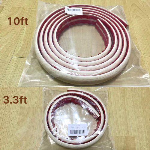 BEIEBIJOB 3.3ft Self Adhesive Floor Cord Cover,Heavy Duty Soft PVC Cable Protector and Extension Cord Hider,Cord Management System to Hide Wires on Floor,Cable Cavity:0.61"(W) x 0.32"(H) Walnut Wood