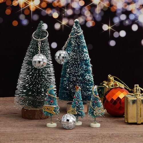 Henoyso 48 Pcs Mini Disco Ball Keychain Bulk Disco Ball Party Favors Sliver Disco for 70s 80s Decorations Mardi Gras Supplies