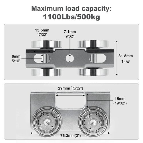 Trolley Assembly,Upgraded Load and Stable 4 Wheel Light Duty for Use with All 1-5/8" or Taller Strut Channel(Pack of 4)……