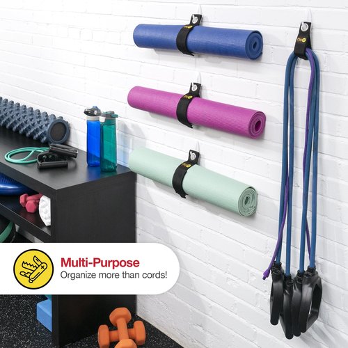 Heavy-Duty Wrap-It Storage Straps - 17" (6-Pack) Silver - Garage Organizer and Extension Cord Hanger for Storage Ideas as an Electric Cord Holder