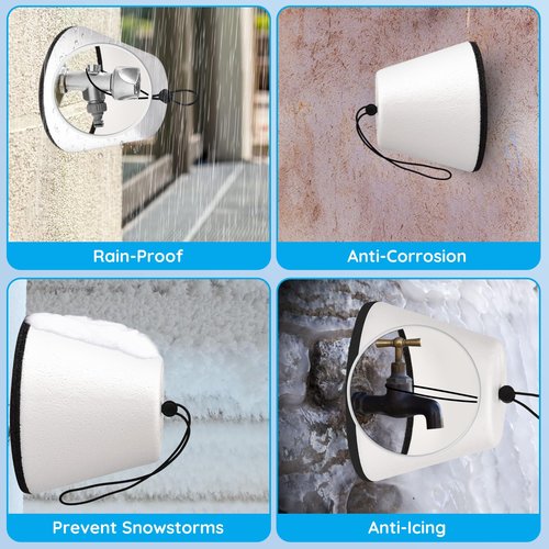 Outdoor Faucet Covers for Winter 2 Pack, Foam Outdoor Faucet Cover for Freeze Protection, Reusable Spigot Covers Winter Insulated, Outside Hose Bib Cover for Winter Insulation