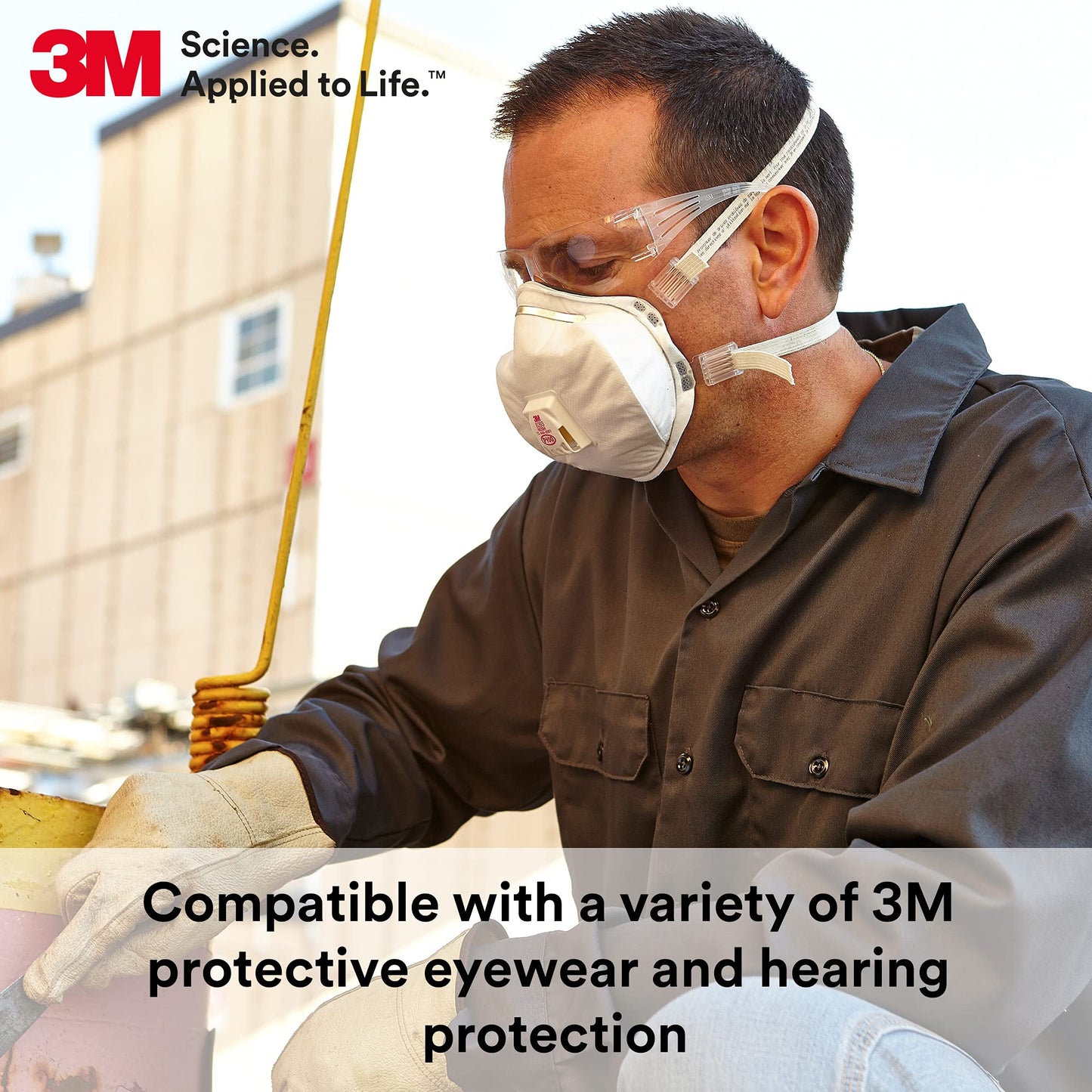 3M Disposable Particulate Cup Respirator 8293 P100 with Cool Flow Exhalation Valve, NIOSH APPROVED, Adjustable Buckle Straps and Noseclip, Face Seal, Individually Packaged