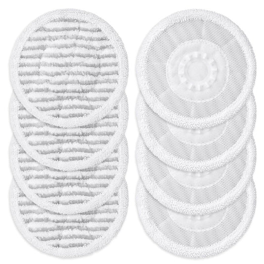 Jikefa 8 Pack Steam Mop Pads Compatible with Shark S8201 S8001 S7001 S7201 S7005 S7000 Series, S7000AMZ S7001TGT– Microfiber Replacement Scrub Pad, All-in-One Reusable Cleaning Refills for Hard Floor