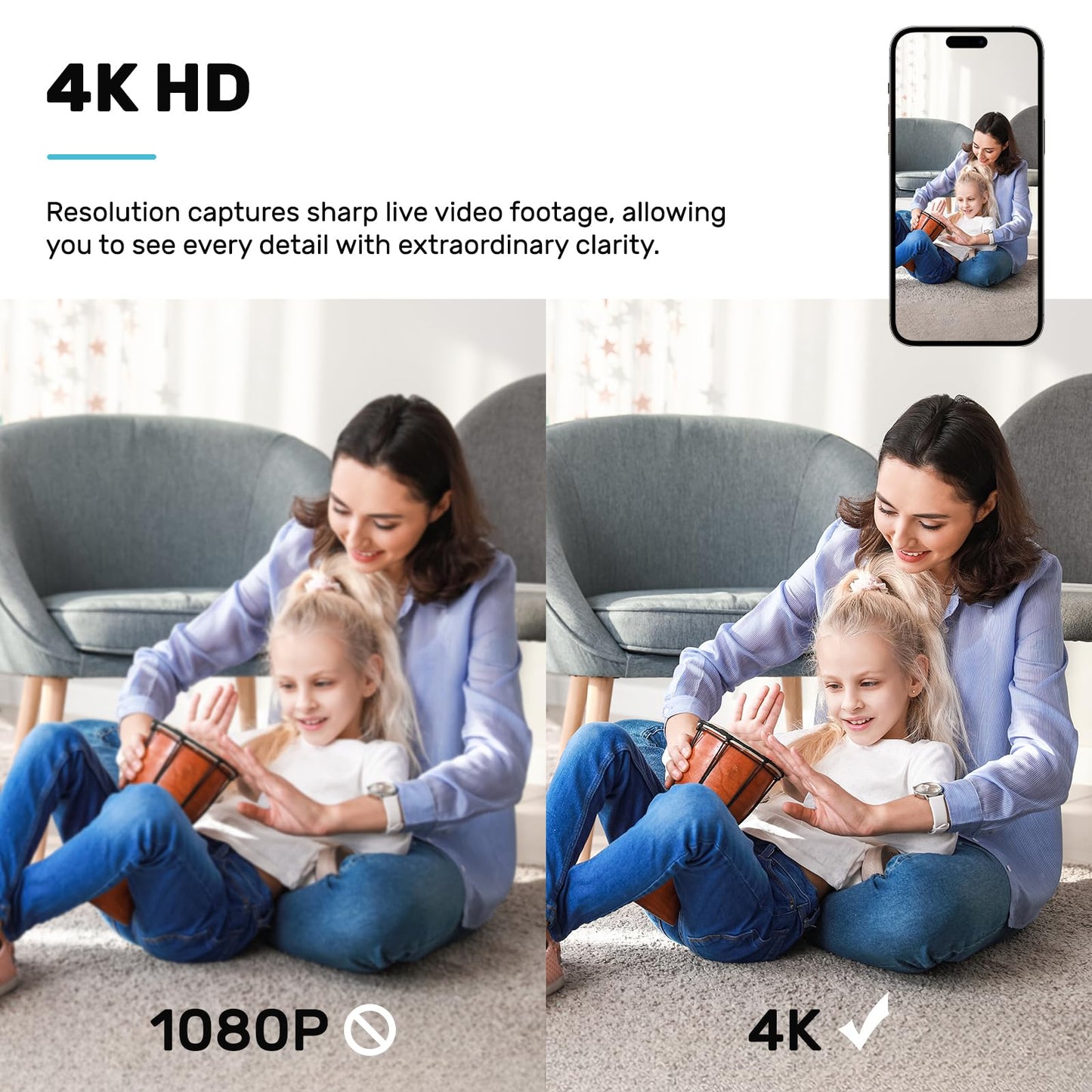 Mini Camera, 4K WiFi Wireless Camera Small Portable HD Nanny Cam with Motion Detection, Cloud & SD Storage, Night Vision Micro Security Cameras for Home Office Car Pet Baby Bathroom Indoor & Outdoor