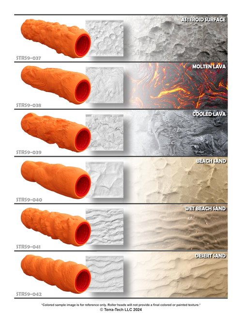 Terra-Tech™ 9" Premium Silicone Texture Roller Stamp for Epoxy (9 Inch, Sandstone Rock B)