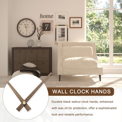 uxcell 5 Set Walnut Wood Clock Hands, 4.33 Inches, Fit for 10 Inch Wall Clock