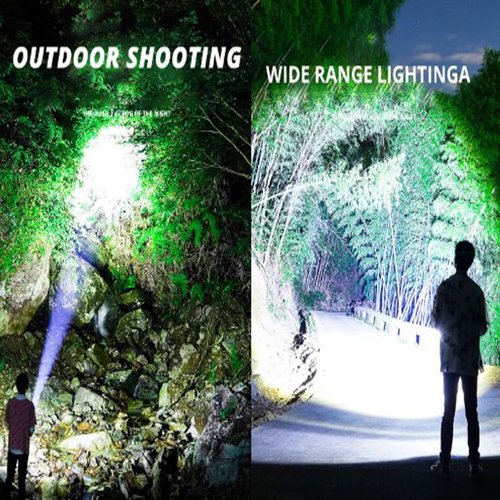 2025 The Ultimate Survival Flashlight, 100000 Lumen Flashlights for Emergencies, Handheld Spotlight with Zoom, Power Bank, and Digital Display, Linternas Led Recargables De Alta Potencia (1PCS)