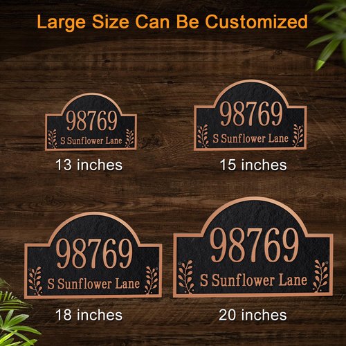Customizable Address Sign - LAWN MOUNTED Plaque Outdoor House Number Ideal for Home and Garden Décor Arched Style 6