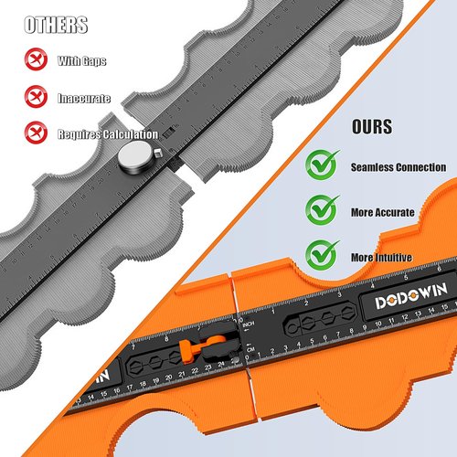 DODOWIN Contour Gauge Unlimited Connection Profile Tool 20 inch, Super Gauge Shape Outline Tool, Gift for Men Dad Him Husband，Welding Floor Woodworking Tool Tracing