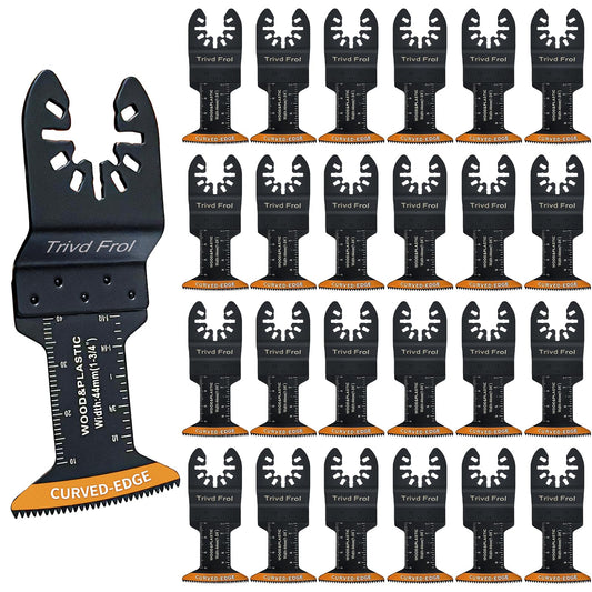 Trivd Frol 100Pcs Curved-Edge Oscillating Tool Blades Professional Universal Oscillating Saw Blades Wood Multitool Blades Compatible with Dewalt, Milwaukee, Ryobi, Rockwell, Bosch