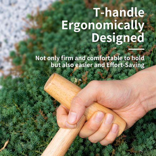 FLORA GUARD Hand Dibber Garden Tool, Seed Planter Tool with Wood Handle for Sowing Seed - 5" Seed Dispenser for Planting Steel Garden Dibber, Transplanting Plants,Planting Bulb,Digging