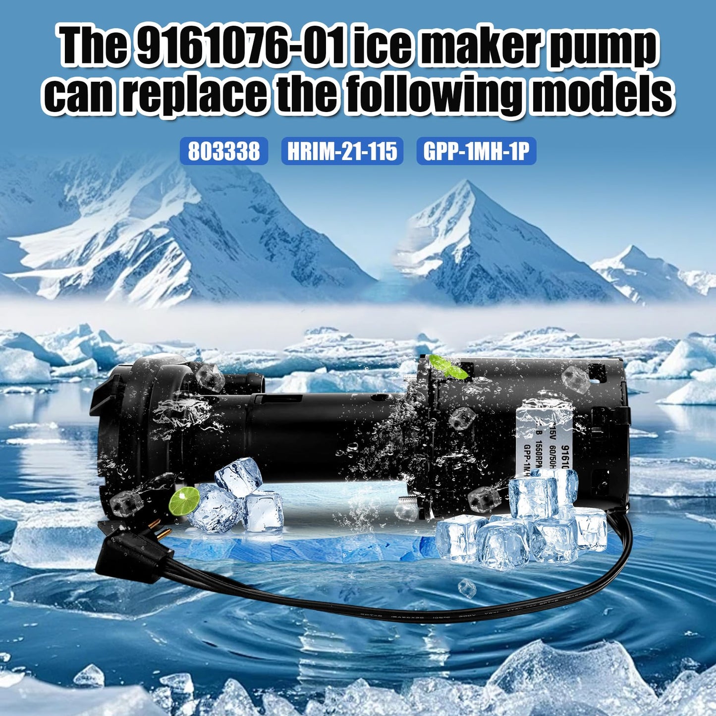 9161076-01 Ice Machine Pump Motor Compatible with Ice O Matic 120V C20, C30, C40, C50, C60 and More,Replace 803338 etc