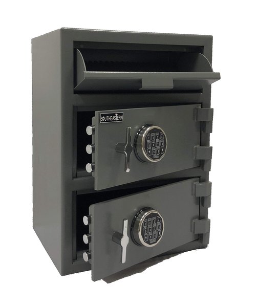 SOUTHEASTERN F2820EE Double door drop depository safe for business with quick access digital lock