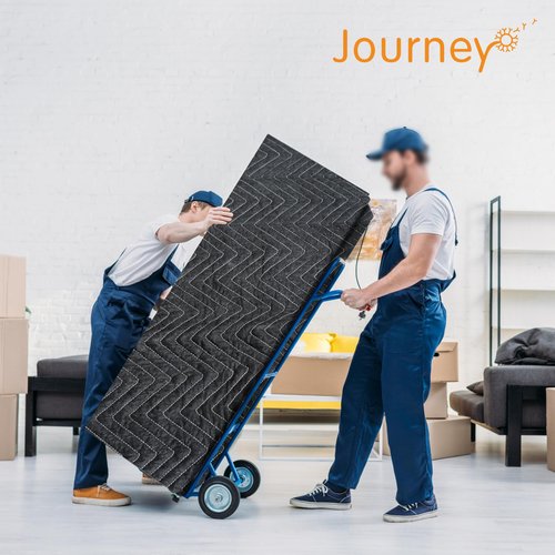 JourneyO 6 Padded Moving & Packing Blankets Heavy Duty - 80" x 72" Moving Blankets - Shipping Furniture Pads for Moving and Storage