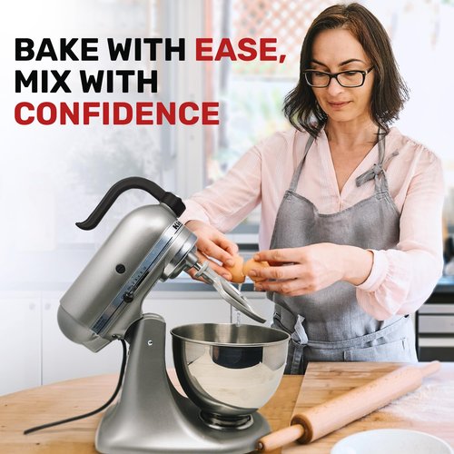 Ergonomic Handle for KitchenAid Tilt-Head Stand Mixer – Mixer Accessory – Easy Grip Mixer Attachment – Secure, Strain-Free, Comfortable Handle