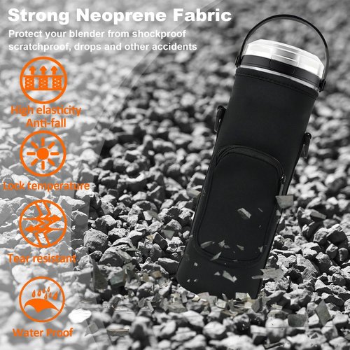 Storage Bag for Ninja Portable Blender Dust Cover Sleeve with Adjustable Shoulder for Ninja BC151NV/BC51NV/BC151BK/BC151CR/BC151EM/ BC151PR/BC151WH/BC155PS Blast Portable Blender (Black)