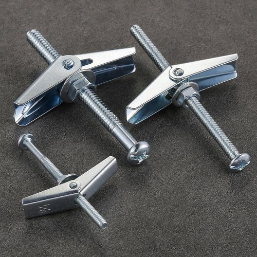 Wensilon (30 pcs) 1/8" Heavy Duty Drywall Anchors and Screws,Toggle Bolts and Wing Nuts Set, Hollow Drywall Anchors Bolts Screws Assortment Kit for Hanging Lamps Heavy Items