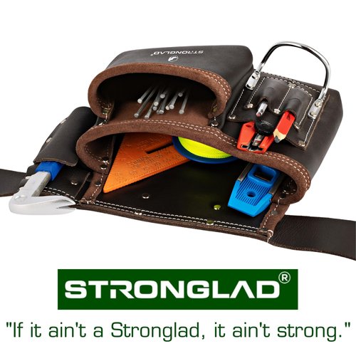 STRONGLAD Tool Belt for Carpenters & Electricians - Heavy-Duty 6 Pocket Oil-Tanned Leather Tool Belts for Men - Electrical Tool Pouch TBL1