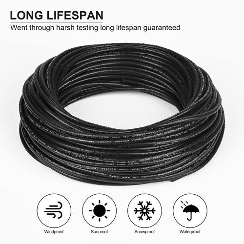 18 Gauge 2 Conductor PVC Cord, Oxygen-Free Copper Cable, 50FT Pure Copper Electrical Wire for LED Lamp Lighting Strips, Automotive