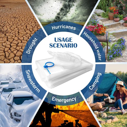 Water Storage Bladder Bathtub Drinking Water Bag Food-Grade Storage Emergency Drinking Water Container, Comes with Hand Pump,Disaster and Hurricane Survival (100 Gallon) (1pcs)