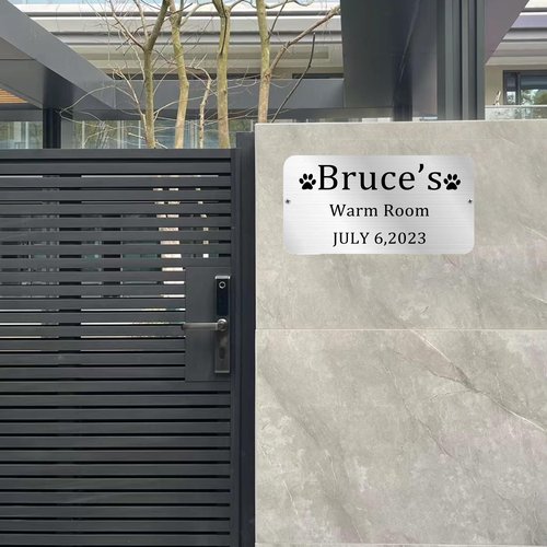 Hadefa Personalized Stainless Steel Rectangle Name Plaque, 2" X 4", Traditional Style, Wall/Tabletop Mount, Perfect for Property, Office, Bedroom, Promotional Use