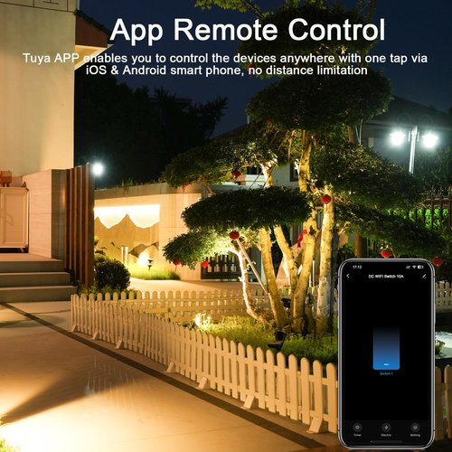 DC12V WiFi Smart Switch, 12V/24V/32V/10A Relay with 328FT Long Range, Remote Control ON/Off Switch for Car,Motor,Lamps,LED Lights,Fans