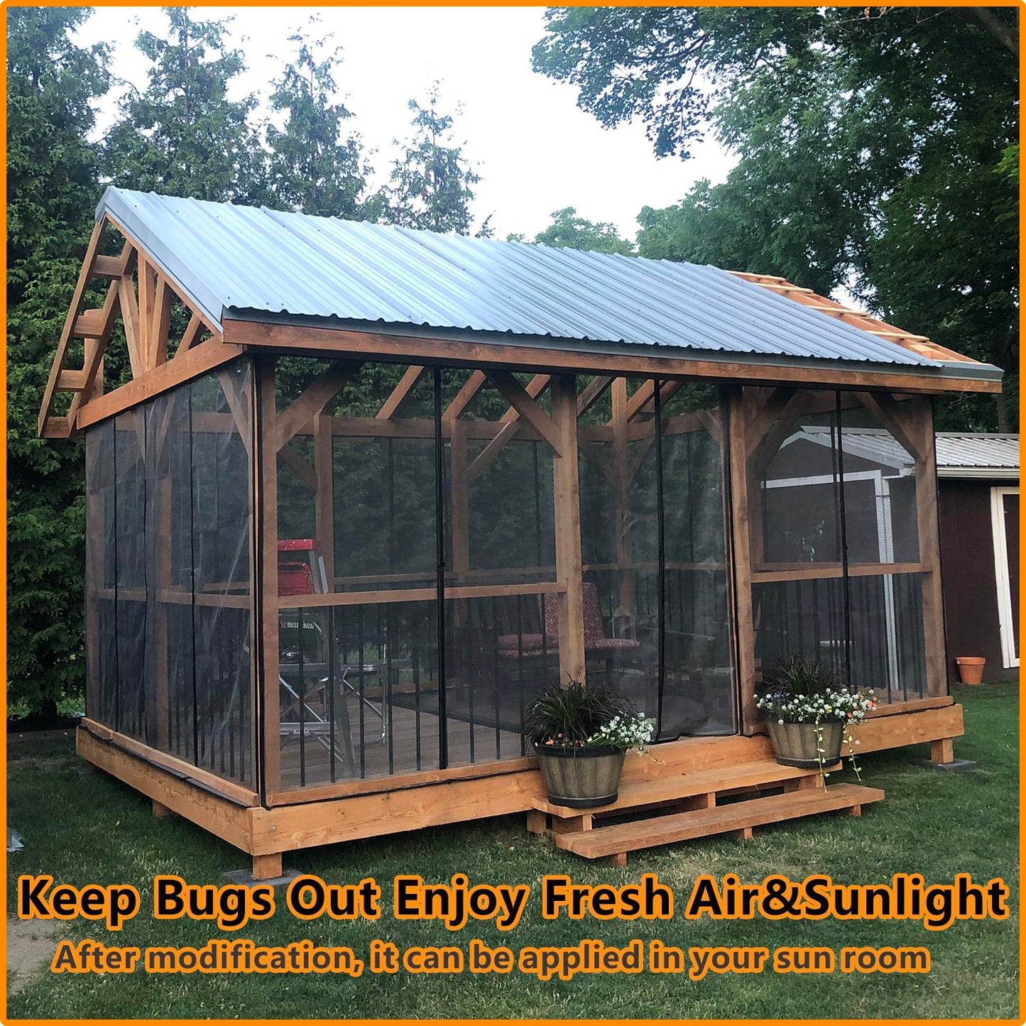 Magnetic Sliding Screen Door - Fiberglass-Fit 72x96in, 74x97in Mesh for Sliding Glass & French Doors, Keeps Bugs Out, Patio & Outdoor Use