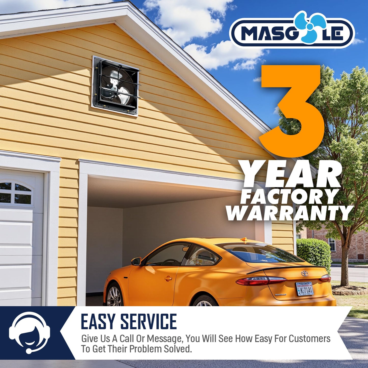 Masgole 12" Shutter Exhaust Fan with Thermostat, DC Motor, Attic Fan with Humidity Sensor, Low Noise, Wall Mount Ventilation and Cooling for Sheds, Attics, Workshops, Black