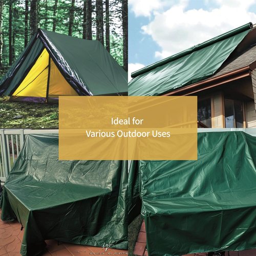 GUARD SHIELD Green/Silver Tarp Waterproof 10x12 Feet Multi Purpose Outdoor Rain Covers Medium Duty Tarpaulin 8mil