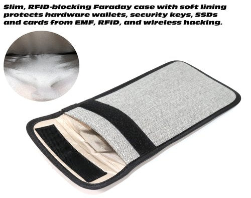 Getgear Faraday Bag, RFID Signal Blocking Pouch for Bitcoin Hardware Wallet, Security Key, Car Key, Bank Cards, PSSD/Portable Hard Drive, Anti-Theft Signal Blocking and data storage Safe (M)