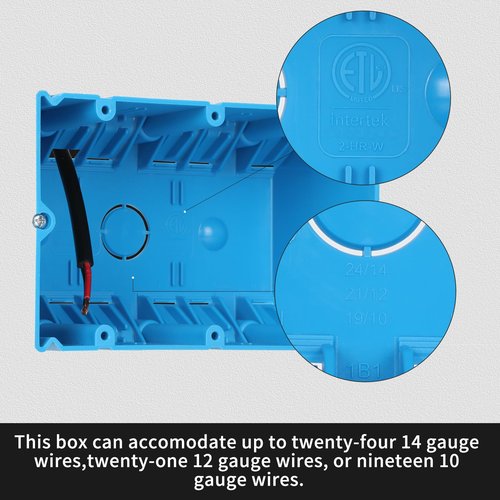 XIUTE 3 Gang Electrical Box,49 Cubic Inch Adjustable Boxes,Three Gang PVC Work Switch/Outlet Wall Electrical Box, ETL Approved，(Blue, 1-Pack)