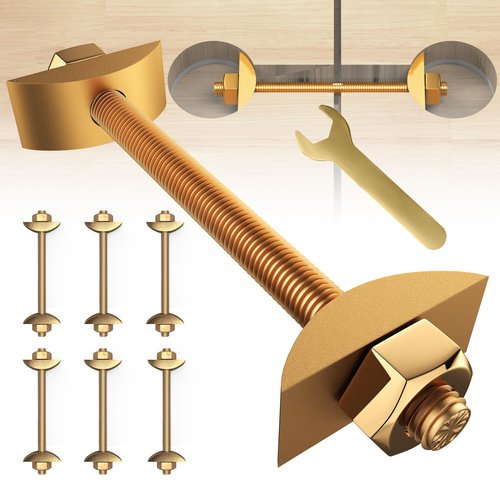 AIYOTAR Countertop Connector Bolts, M8x100mm Joint Fasteners, Furniture Fastening Kit, Drawbolt/Bed/Butcher Block Miter Draw Bolt Flip Connector, 6Pcs