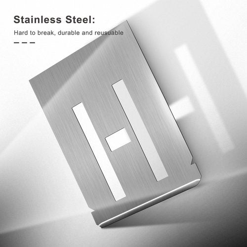 HAUTMEC 1/2"(15mm) Letter Number Stencils Set, 36 Pcs Stainless Steel Templates for Spray Painting, Reusable for Signs, Craf Metal DIY,Journaling, Narrow HT0343