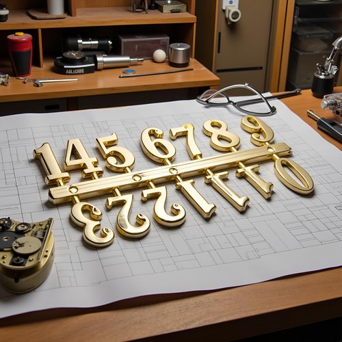 SquarezhenBo 1 Set Clock Arabic Numerals Kit,Clock Parts Digital Clock Numbers Roman Numerals Arabic Number for Replacement Repairing Clock,Clock Movement Hardware (Gold)
