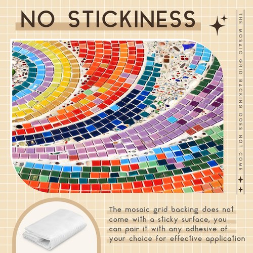 Teenyyou 36" X 76" Mosaic Mesh for Back Mounted Tile Fiberglass Mosaic Mesh Backing Boast for Tile Installation Supplies Tools (Non Sticky)