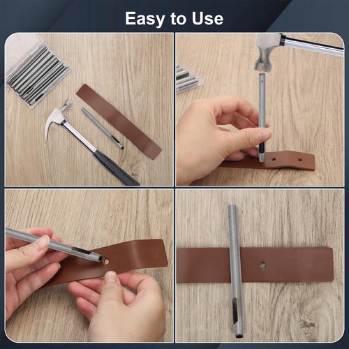 17 Pcs Round Leather Hole Punch Tool 0.5-7mm, Boyistar Metal Hollow Hole Punching for Leather Craft Punch Tools Set Round Hollow Tools for Belts, Watch Band, Paper, Plastic, Leather with Storage Box
