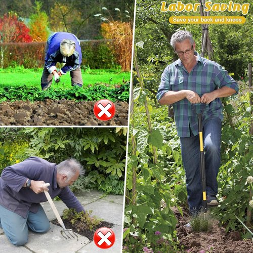 Gbekery 39" Stand Up Weed Puller Tool - Heavy Duty Detachable 3-Claw Weeder with Ergonomic Long D-Handle | Tools for Effortless Garden Weed Removal (Dandelions, Thistles & More)