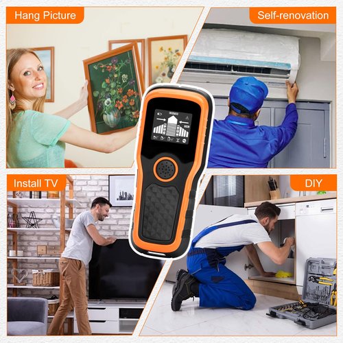 Dmyond Stud Finder Wall Scanner, 5 in 1 Stud Detector Beam Finders with High-Definition LCD Display, and Audible Alarm, for Center and Edge of Metal, Studs, AC Wire, and Pipe Detection